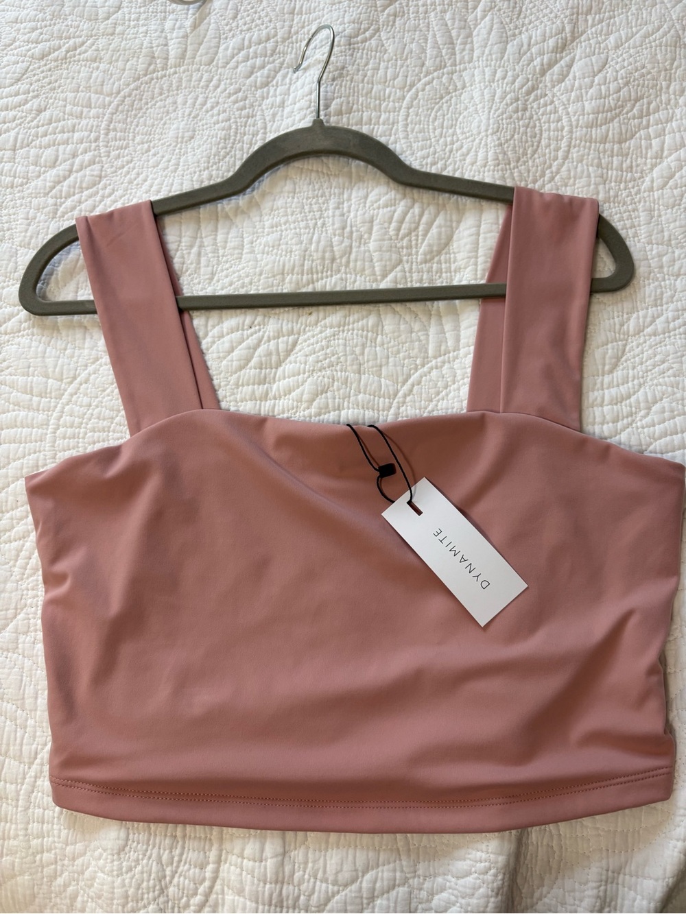 NWT Dynamite Blush Square-Neck Crop Top